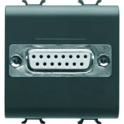 Connector For Conventional Networks - Sub-D 15 Contacts - Connection Weld-in - 2 Modules - Black - Chorus