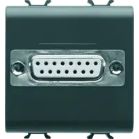Connector For Conventional Networks - Sub-D 15 Contacts - Connection Weld-in - 2 Modules - Black - Chorus