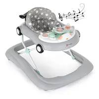 Premergator muzical, Petite&Mars, Cu panou interactiv si lumini Cabrio, Inaltime reglabila pe 3 pozitii, 6 luni+, Gri