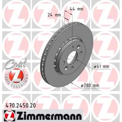 Disc frana ZIMMERMANN 470.2450.20