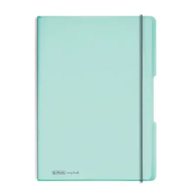 Caiet My.Book Flex A4, 40 file x2, Herlitz turcoaz transparent, dictando+matematica