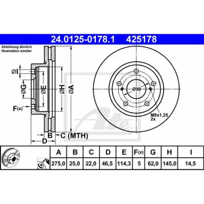 Disc frana ATE 24.0125-0178.1