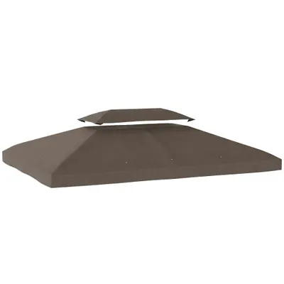 Outsunny Husă de schimb 4x3 m cu acoperiș dublu, orificii de drenaj și protecție UV - doar husă, NU include cadru, maro | Aosom Romania