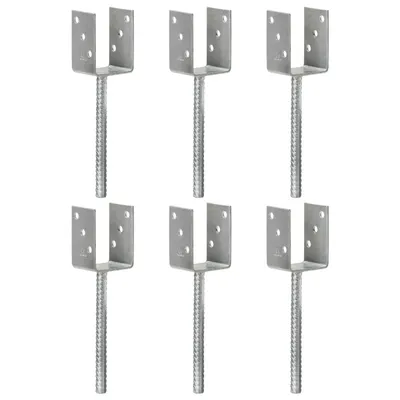 vidaXL Ancore de gard, 6 buc., argintiu, 7x6x30 cm, oțel galvanizat