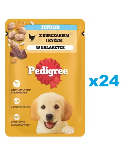 PEDIGREE Junior 24x100g Hrana umeda cu pui si orez pentru catei