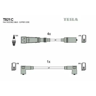 Set cablaj aprindere TESLA T821C