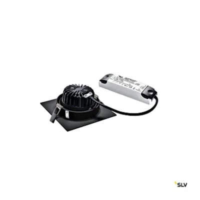 NEW TRIA LED DL patrat Set 12W2700K, 38°, negru mat