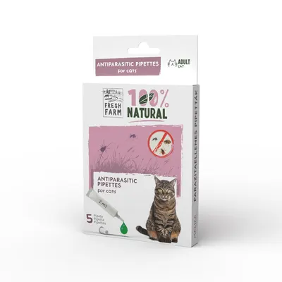 Fresh Farm soluție antiparazitară pentru pisici: 5x2ml, cu extracte naturale