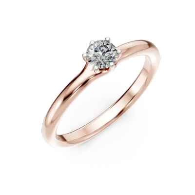 Inel de logodna din aur roz cu diamant solitaire de 0.2ct