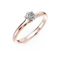 Inel de logodna din aur roz cu diamant solitaire de 0.2ct