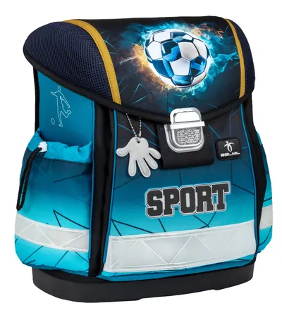 Ghiozdan -cutie de școală Belmil Classic - Fire Football, 1 compartiment