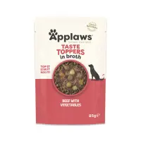 APPLAWS Taste Toppers, XS-XL, Vită și Fasole Verde, plic hrană umedă fără cereale câini, (în supă), 85g