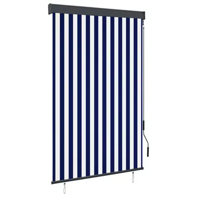Gossi jaluzea tip rulou de exterior, albastru si alb, 120 x 250 cm