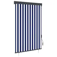 Gossi jaluzea tip rulou de exterior, albastru si alb, 120 x 250 cm