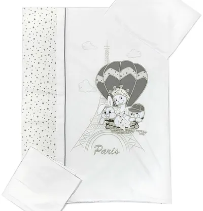Set lenjerie de pat 4 piese Bambino Casa - Paris, Bianco