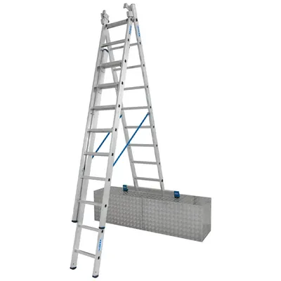 Scara multifunctionala cu functie de egalizare din aluminiu Stabilo, 3x9 trepte