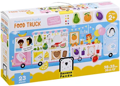Puzzle de podea Banana Panda din 23 de piese - Caravana cu alimente