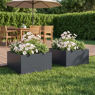 vidaXL Vază pentru Grădină 2 buc. Antracit 60 x 60 x 30 cm