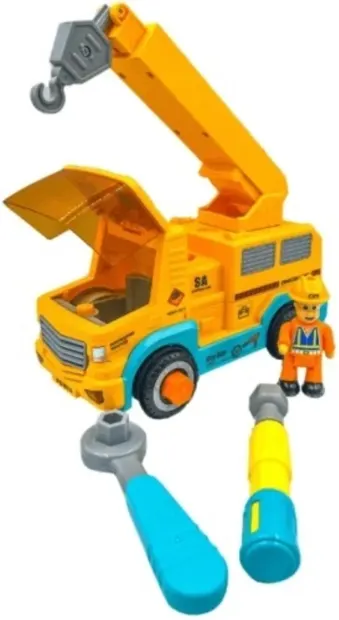 Jucărie de asamblare Sonne - Longshot, camion cu macara și sunete