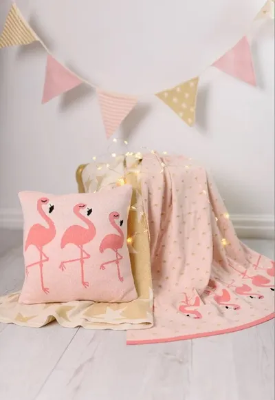 Perna decor bumbac Flamingo Roz