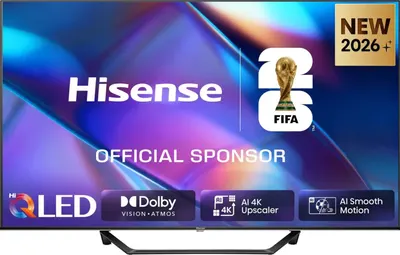 Televizor Smart Hisense - 43A7S, 43", QLED, 4K Ultra HD, Game Mode Plus VRR, Unibody Slim, Dolby Vision IQ-Atmos 2x7W, negru