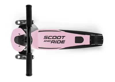 Trotineta pentru copii Scoot and Ride Highwaykick 5 Led Rose, pliabila, reglabila, roti led, greutate suportata 80 kg