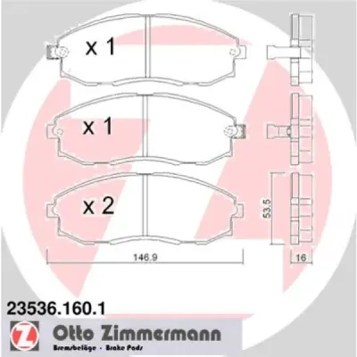 Set placute frana, frana disc ZIMMERMANN 23536.160.1