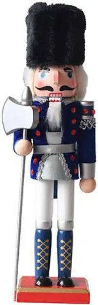 Figurină decorativă Eurolamp - Spargător de nuci, albastru - alb, 30 cm