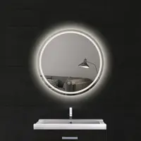 Oglinda rotunda 60 cm cu iluminare LED si dezaburire, Fluminia, Ando