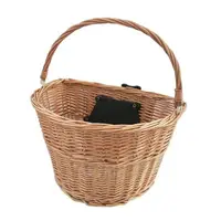 Cos din ratan pentru bicicleta, detasabil, mecanism tip click, 21x34x41cm, natur