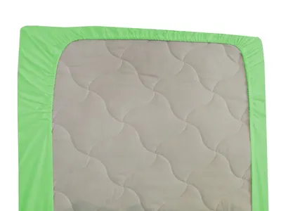Cearceaf verde KidsDecor cu elastic din bumbac 60 x 85 cm