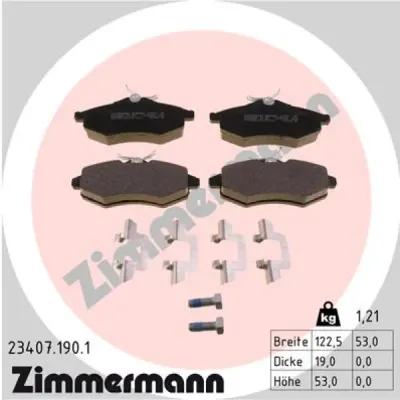 Set placute frana, frana disc ZIMMERMANN 23407.190.1