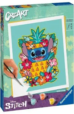 Pictura pe numere. Floral Disney Stitch