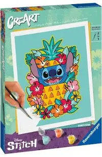 Pictura pe numere. Floral Disney Stitch
