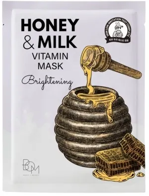 BOM Mască de folie iluminatoare Honey and Milk, 25 g