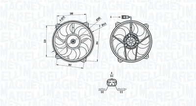 Ventilator radiator Dreapta Stanga (cu carcasa) potrivit PEUGEOT 3008, 307, 308, 308 I, 5008, PARTNER TEPEE, PARTNER MINIVAN, RCZ 1.4-2.0D 08.00