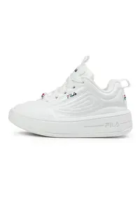 Pantofi sport wedge de piele ecologica Superbubble - Alb optic