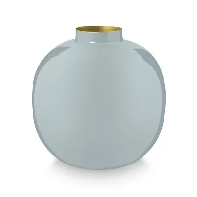 Vază decorativă rotundă, metalică, Pip Studio, 23cm, Light Blue