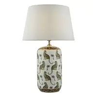 Veioza Tigris Ceramic Table Lamp White Leopard Motif Base Only