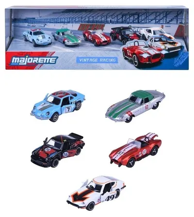 Set de mașinuțe din metal Majorette - Vintage Racing, 5 buc, 1:64