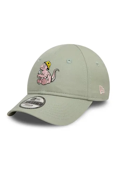 Sapca de bumbac cu broderie - Galben pal/Roz prafuit/Verde sparanghel