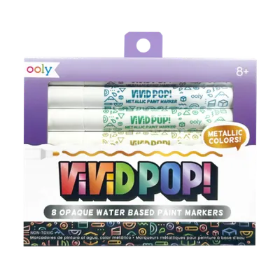 Carioci cu vopsea Vivid Pop! - set de 8, metalic