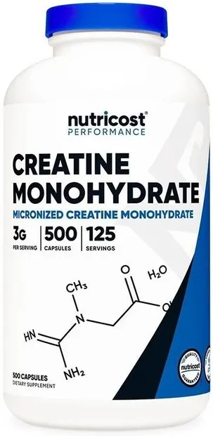 Creatine Monohydrate, 3 g, 500 capsule, Nutricost