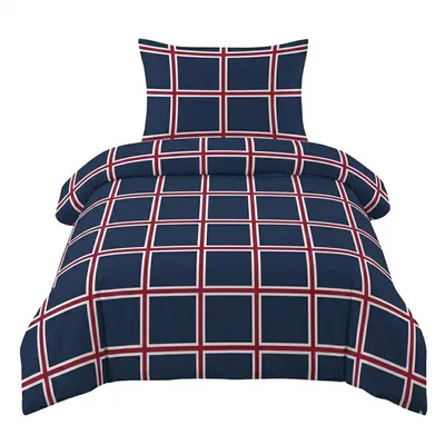 Lenjerie de pat albastru-închis din bumbac pentru pat de o persoană 140x200 cm Frank – Cotton House