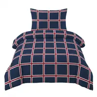 Lenjerie de pat albastru-închis din bumbac pentru pat de o persoană 140x200 cm Frank – Cotton House