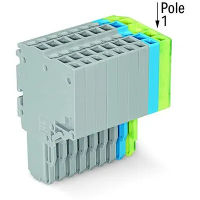 2-conductor female connector; 1.5 mm²; 10-pole; 1,50 mm²; gray, blue, green-yellow