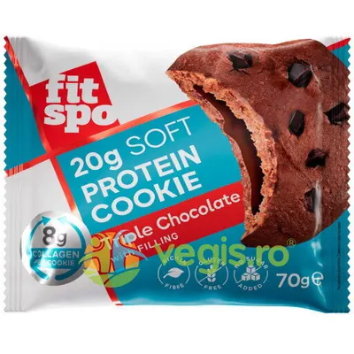 Prajitura (Cookie) cu 20% Proteina fara Gluten Triple Chocolate 70g