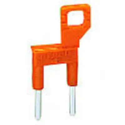 Disconnect jumper; with pull-tab; 2-way; IN = IN terminal block; orange