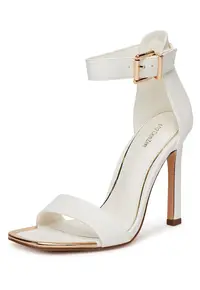 Sandale dama - stiletto - alb