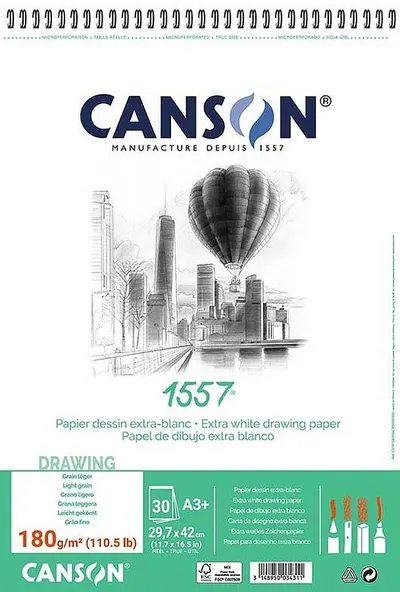 Caiet spiralat Canson 1557 - A3+, 30 de coli